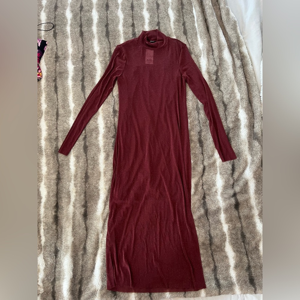 Wild Fable Burgundy Long Sleeve Dress